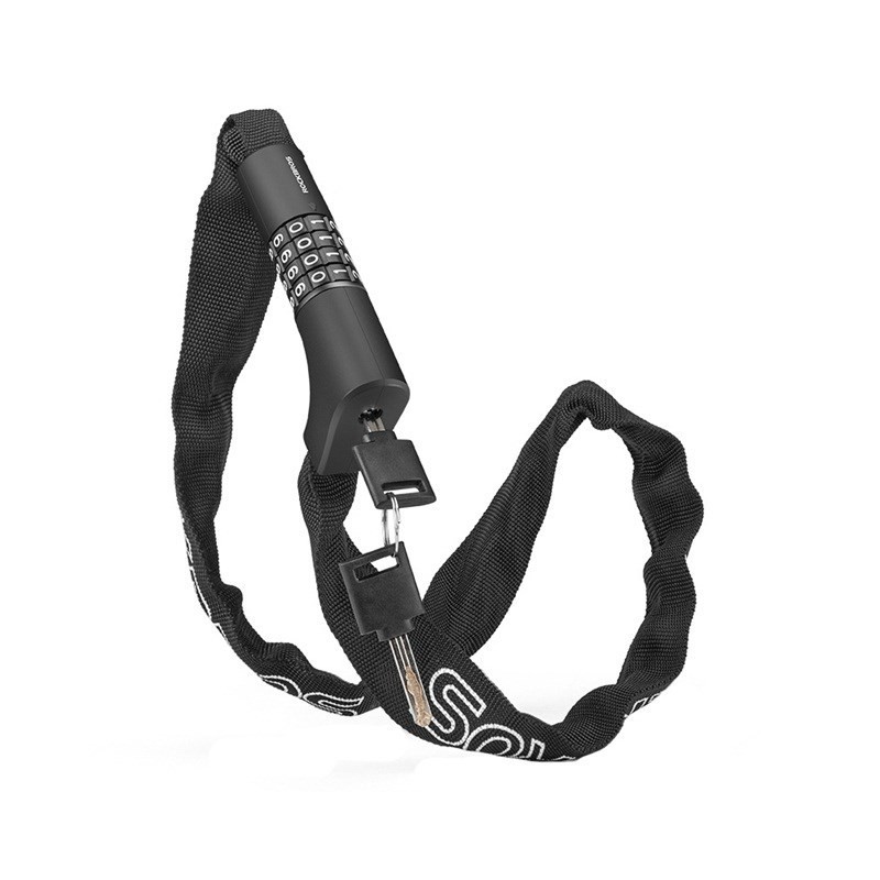Rockbros Combination and key bike lock, 0.95 m, black