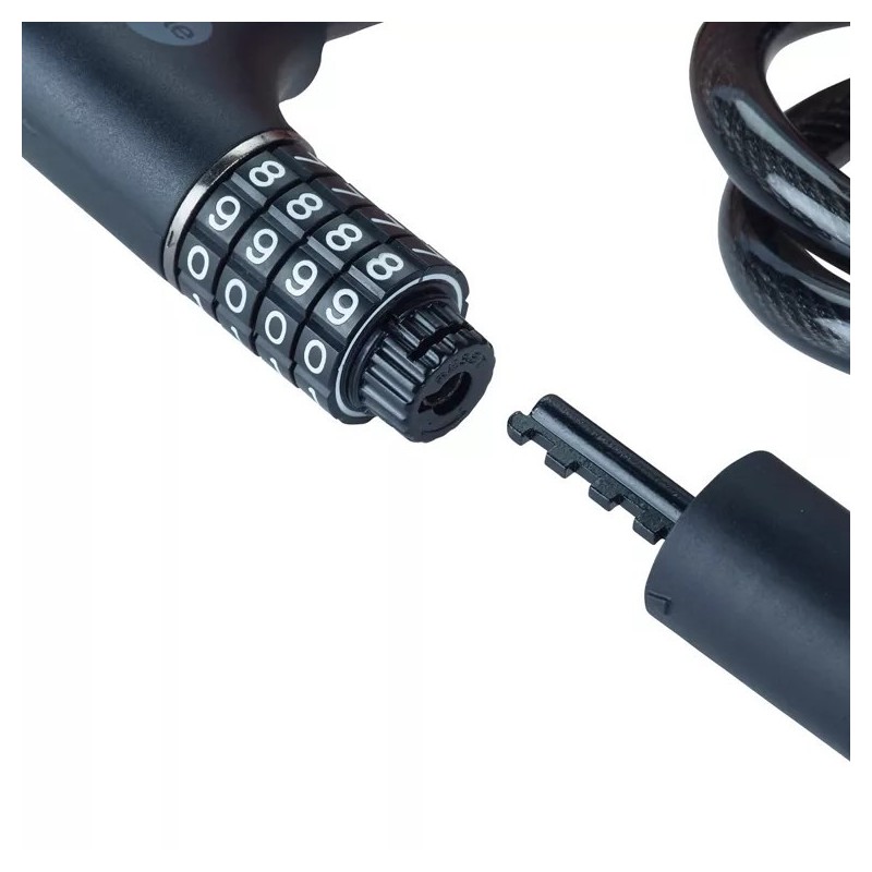 Bicycle cable with combination lock and key - YCC0/12/100/2 Black