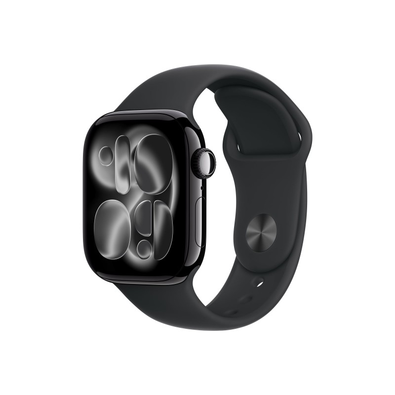 Apple Watch Series 11u00a0GPS + Cellular 42mmu00a0Jet Black Aluminium Case with Black Sport Band - S/M
