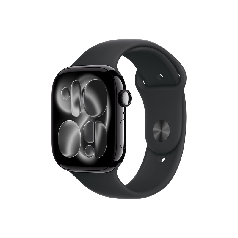 Apple Watch Series 11u00a0GPSu00a046mmu00a0Jet Black Aluminium Case with Black Sport Band - M/L