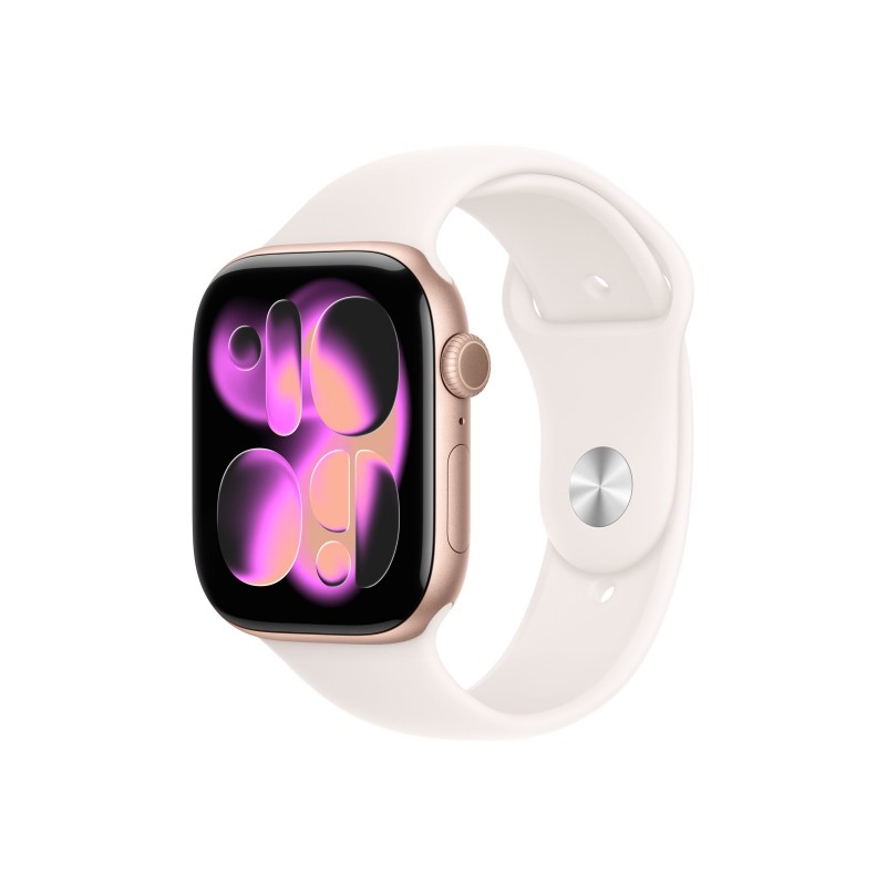 Apple Watch Series 11u00a0GPS + Cellular 46mm Rose Gold Aluminium Case with Light Blush Sport Band - M/L