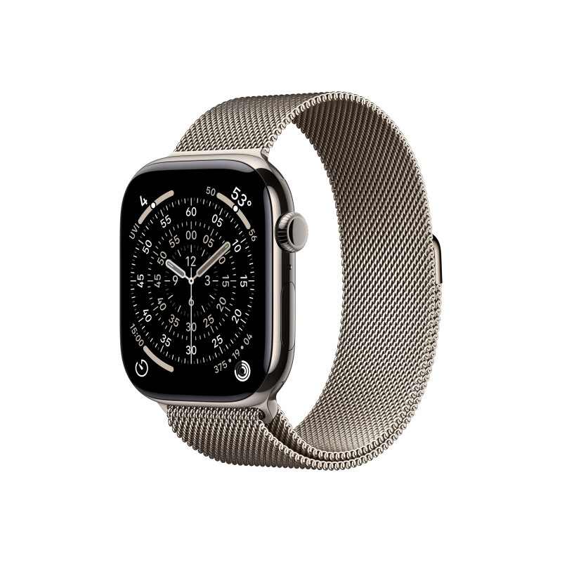 Apple Watch Series 11u00a0GPS + Cellular 46mmu00a0Natural Titanium Case with Natural Milanese Loop - M/L