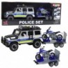 Police Car with Tow Truck and Motorcycle Set with Lights and Sounds
