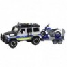 Police Car with Tow Truck and Motorcycle Set with Lights and Sounds