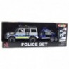 Police Car with Tow Truck and Motorcycle Set with Lights and Sounds