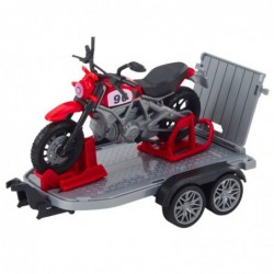 Off-road Vehicle Set with Tow Truck and Motorcycle Lights and Sounds Green
