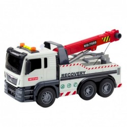 Construction Truck with Adjustable Crane Lights and Sounds White