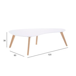Coffee table SCARLETTE 120x60xH38cm, white