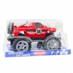 Rear-wheel drive off-road vehicle with large wheels, red 27cm