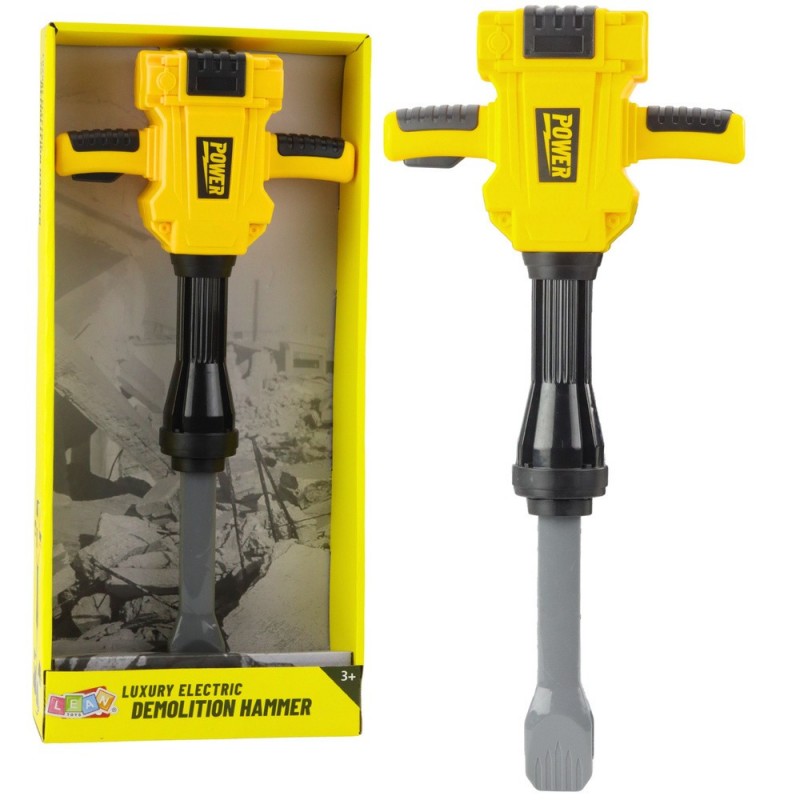 Pneumatic Demolition Hammer for Kids Lights Sounds Vibrations Yellow