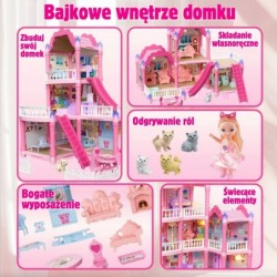 WOOPIE Domek dla Lalek Villa z Akcesoriami i Lalką 296el.