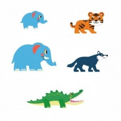 WOOPIE Klocki Magnetyczne Konstrukcyjne 3D Zestaw Edukacyjny Zwierzęta Dżungli 45el.