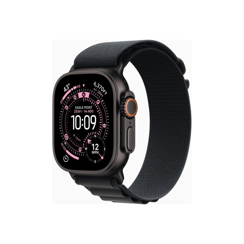 Apple Watch Ultra 3u00a0GPS + Cellularu00a049mmu00a0Black Titanium Case with Black Alpine Loop - Large
