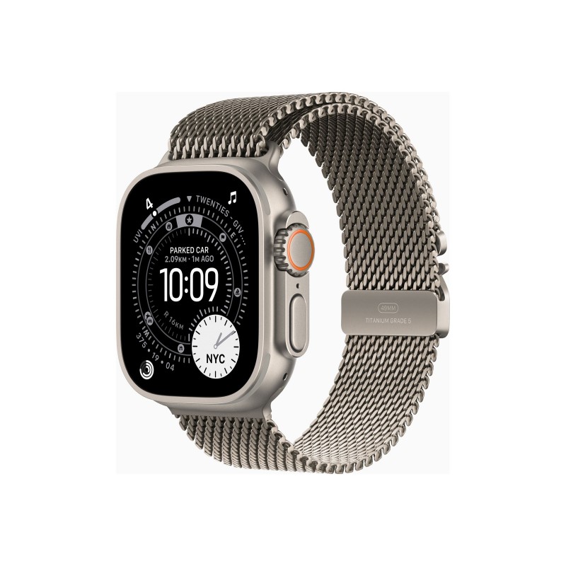 Apple Watch Ultra 3u00a0GPS + Cellularu00a049mmu00a0Natural Titanium Case with Natural Titanium Milanese Loop - Medium