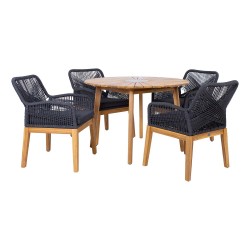 Garden furniture set FLORIDA table and 4 chairs, grey
