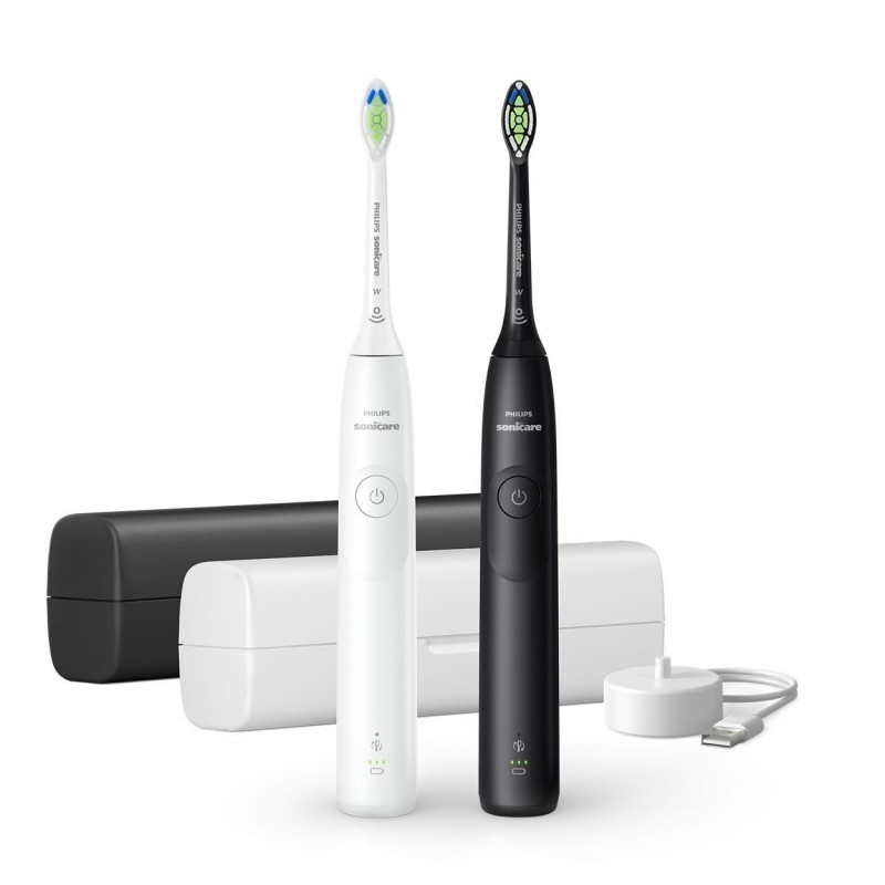 Philips HX7109/01 Sonicare Series 5300 Electric Toothbrush, Duo pack, Black and White