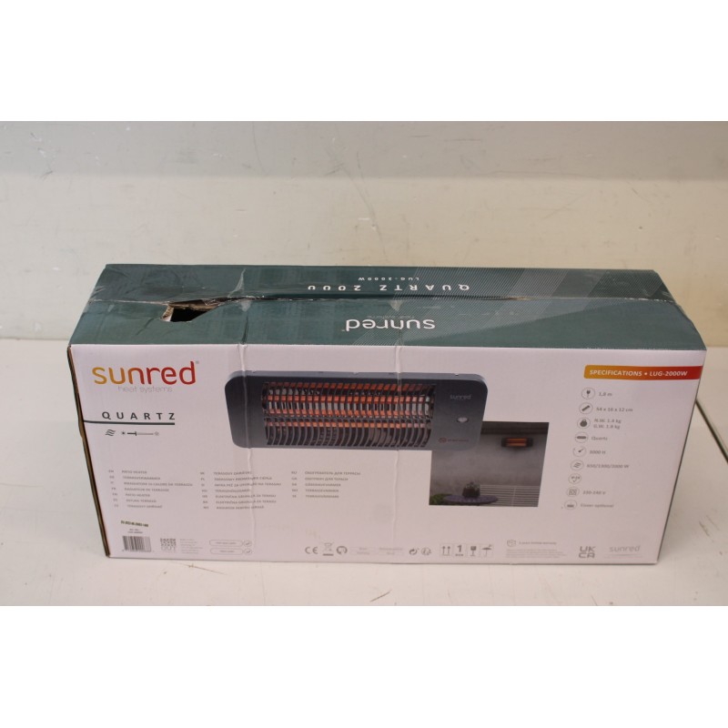 SALE OUT. Sunred LUG-2000W Heater Lugo Quartz Wall, Power 2000 W, Grey SUNRED Heater LUG-2000W, Lugo Quartz Wall |