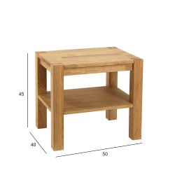 Night stand CHICAGO NEW, 50x40xH45cm, with shelf, wood  oak veneer, color  natural