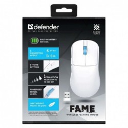 WIRELESS MOUSE DEFENDER FAME GM-516 RF+BT 10000DPI 6P WHITE