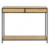 Abi- konsoollaud SEAFORD, 100x35xH79cm, 2 sahtliga, 1 riiul, lamineeritud kattega mööbliplaat, värvus  tamm, raam  must