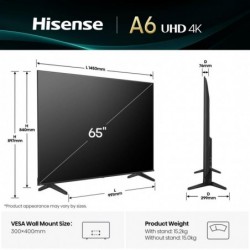 Hisense 65A6Q TV 165.1 cm (65") 4K Ultra HD Smart TV Wi-Fi Black 330 cd/m²