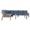 Garden furniture set TOMSON table and corner sofa, teak grey