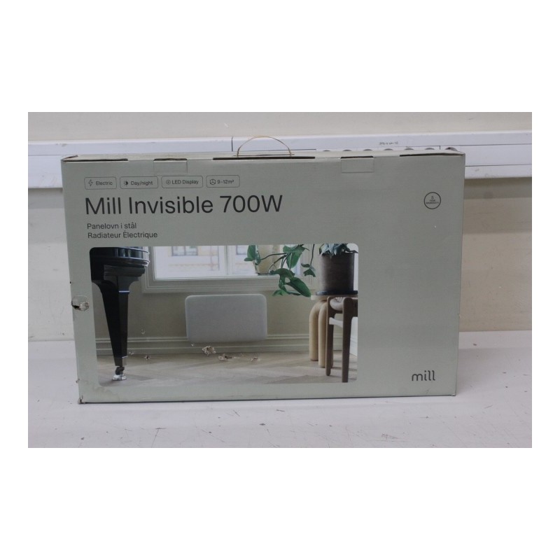 SALE OUT. Mill IB700DN Panel Heater 700 W Suitable for rooms 9-12 mu00b2 White IPX4 Mill IB700DN Panel Heater 700