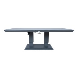 Laud TOMSON 150x90xH52-75cm, tumehall klaasplaadiga