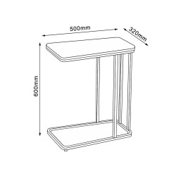 Side table HEDVIG 50x32xH60cm, ash black