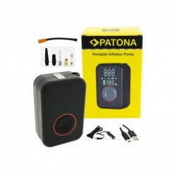 PATONA Electric tire inflator 10.3 bar / 150 PSI Powerbank and LED light Black