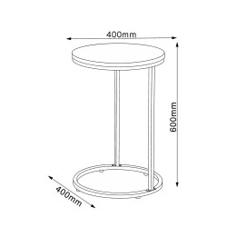 Side table HEDVIG D40xH60cm, ash black