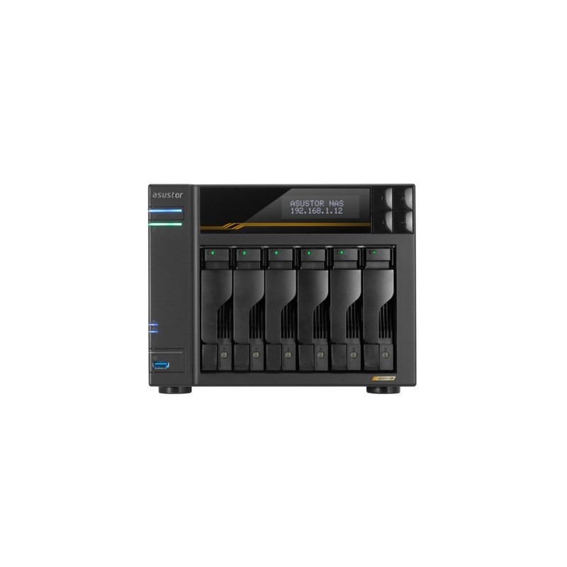 Asustor LOCKERSTOR 6 Gen3 (AS6806T) NAS Desktop AMD Ryzen V3C14 16 GB DDR5 ADM Black