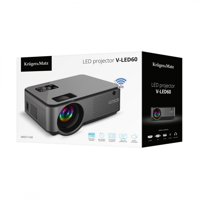 Kruger & Matz V-LED60 projector LED FullHD Wi-Fi 1080p (1920x1080)