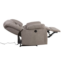 Кресло-реклайнер CYRUS с электрической спинкой и подножкой 99x95xH102см, материал покрытия  ткань, цвет  таупэ