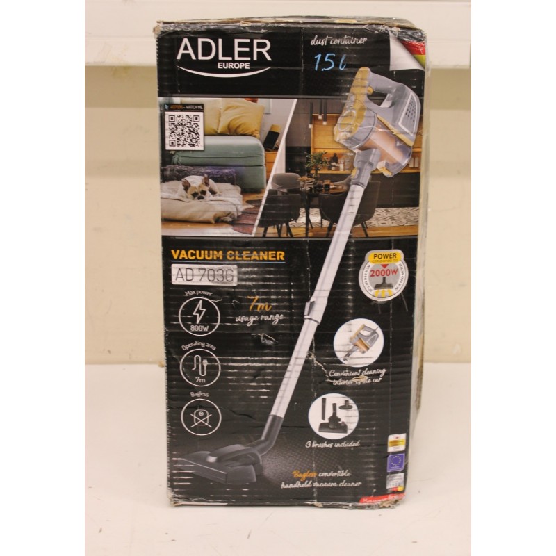 SALE OUT. Adler Vacuum Cleaner AD 7036 Corded operating Handstick and Handheld 800 W - V Operating