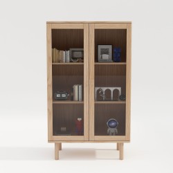 Display cabinet HANSEN 90x40xH150cm, melamine