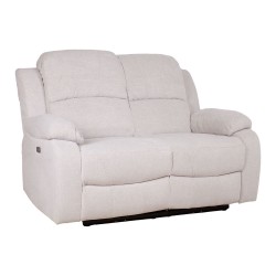 Diivan FELICIA 2-kohaline elektriline recliner 150x96xH100cm, loodusvalge