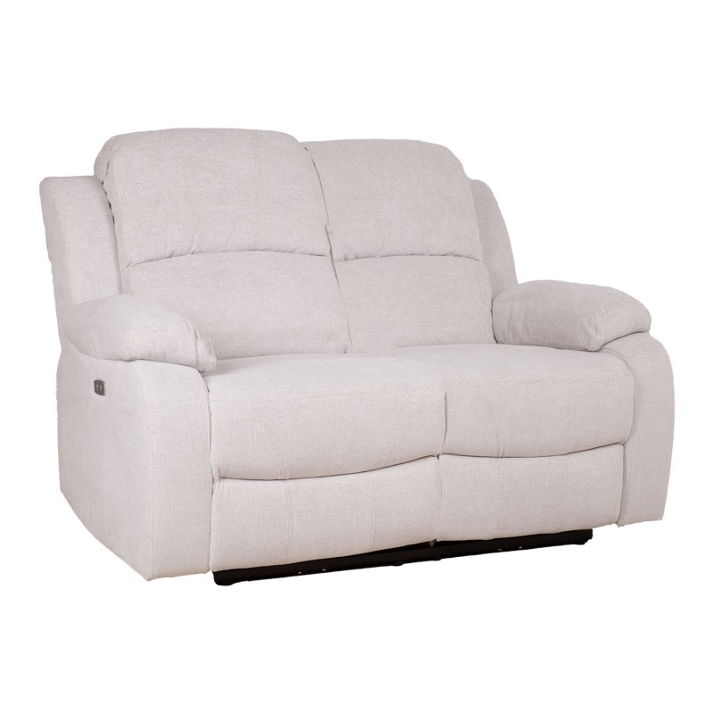Recliner sofa FELICIA 2-seater with electric mechanism, natural white