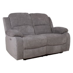 Recliner sofa FELICIA 2-seater with electric mechanism, grey
