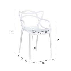 Tool BUTTERFLY 55x55xH83cm, valge plastik