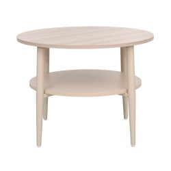 Coffee table LESTER 60x60xH45cm, light wood beige