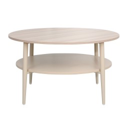 Coffee table LESTER 80x80xH45cm, light wood beige