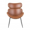Кресло CAZAR 69x80xH90,5см, сиденье и спинка  кожзаменитель, цвет  бренди, рама  чёрный металл