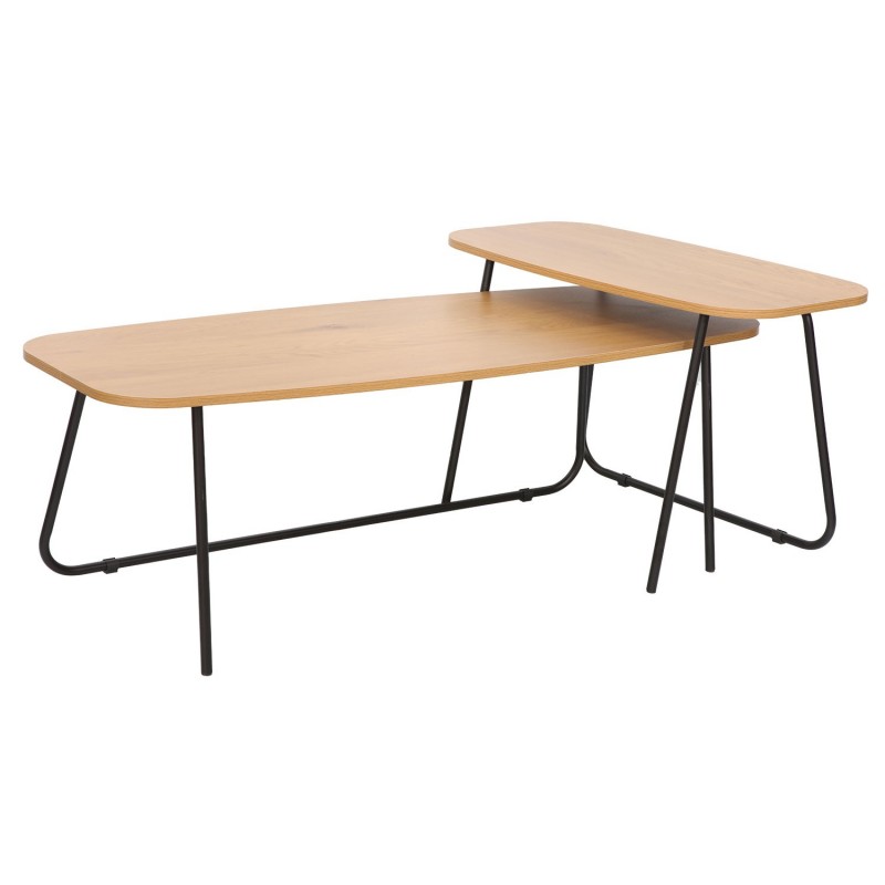 Coffee table DUO 2pcs 120x48xH40cm, 75x40xH48cm, ash black