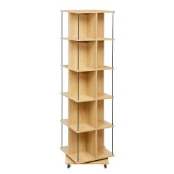 Bookshelf FERDIE swivel 45x45xH176cm, ash black