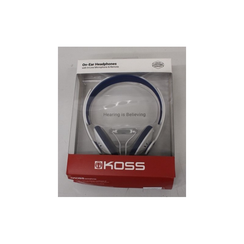 SALE OUT. Koss KPH30iW Headphones, On-Ear, Wired, Microphone, White Koss Headphones KPH30iW Wired On-Ear |
