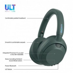 Sony ULT WEAR - Wireless Bluetooth Headphones with ULT POWER SOUND, Ultimate Deep Bass, Noise Cancelling, Clear Call