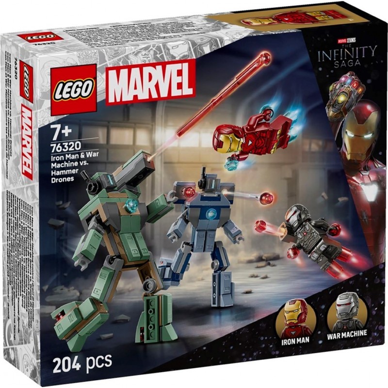LEGO MARVEL 76320 Iron Man & War Machine vs. Hammer Drones