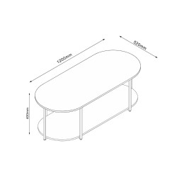 Diivanilaud HANNES 120x52xH40cm, rustik melamiin