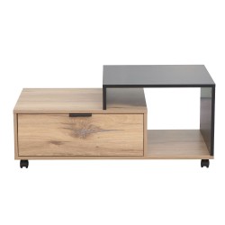 Diivanilaud HANNES 90x50xH40cm, rustik   must melamiin